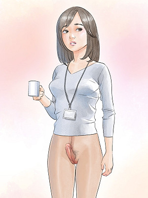 Drawn girls with penis in pantyhose